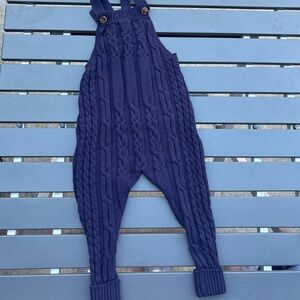Baby Navy blue knit overalls